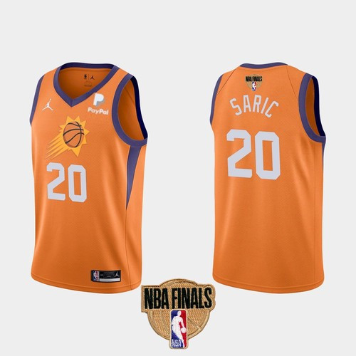 Men's Phoenix Suns #20 Dario Saric 2021 Orange Statement Finals Basketball Swingman Stitched NBA Jersey